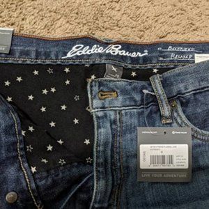 NWT Eddie Bauer fleece-lined 8P boyfriend jeans